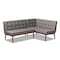 Baxton Studio Arvid Mid-Century Gray Upholstered 2-PC Wood Dining Corner Sofa Bench 155-9306 - alternate 1